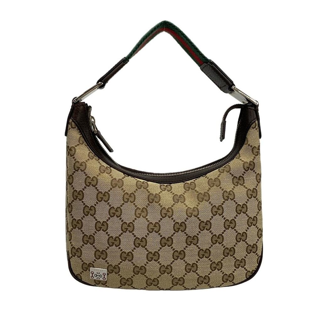 GUCCI GG Sherry handbag beige dark brown multi leather